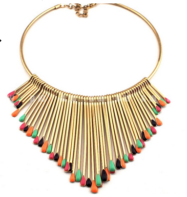 Colar Golden Lines with Colors
