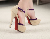 Peep Toe Dual Pur bege