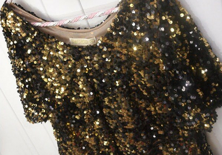Mini Blusa Paetês Gold